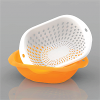 Plastic Oval basket & Basin set C906-J907 Orange