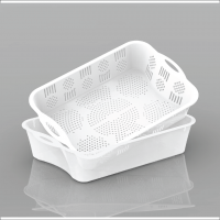 Hot selling plastic rectangle basket & basin set C1147-J1147 White