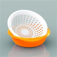 Hot selling plastic round basket & basin set C1069-J1069 Orange