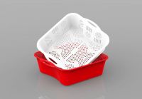 Plastic Square basket & Basin set C1150-J1150 Red