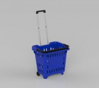 High Quality Plastic Rolling Basket - No. G1078 Blue