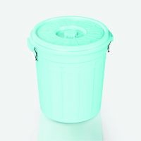 Eco-friendly plastic pail with lid and handles B129 Green