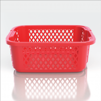 High load plastic crate fit storage with big amount, durable, easy to transfer E01102-Red