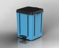 Fresh material square waste plastic garbage bin Mr Bin I1511 Blue