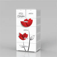 Hot designs: Plastic Cabinet-multi size, durable with premium materials tally with multi purpose T1220-5 Tulip Flower