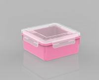 Plastic Food Containers are safe for use in the microwave, feature airtight lids, 100% BPA free L1184- Pink with white lid