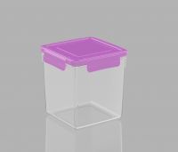 Best useful plastic food storage container Sina L1186 White with purple lid