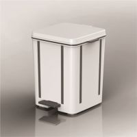 Snugly Plastic Recycle Bin with pedal, solid lid, do not take place in your home I1511-White