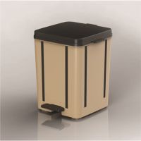 Snugly Plastic Recycle Bin with pedal, solid lid, do not take place in your home I1511-Coffee