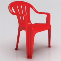 Plastic chairs: made of durable plastic, lightweight, sturdy, perfect for outdoor space F1204-Red