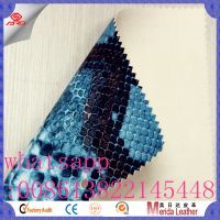 snake pattern embossed artificial leather pvc leather fabric for making bags