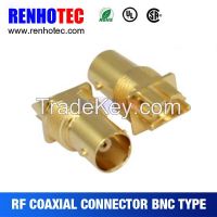 75ohm bnc jack female connector,connectors, bnc jack for pcb, gold plating bnc edge mount receptacle, isolate