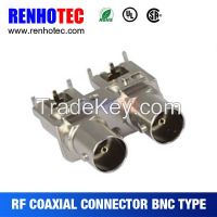 75ohm bnc jack female connector, connectors, R/A bnc jack for pcb, bnc two jack pcb mount receptacle, electrical accessories