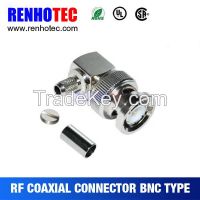 crimp bnc connector for rg58/rg59/rg6, 75ohm bnc plug male connector for cables, low price bnc connectors