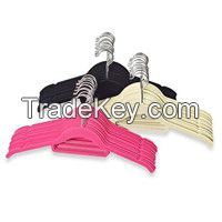 Flocked plastic skirt hanger for sale