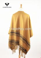 Hot Selling Stripe Pattern Big Woven Shawl With Fringes