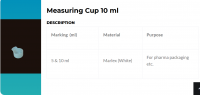 Measuring cup 10 ml / 15 ml / 17 ml / 20 ml / 24 ml / 25 ml / 30 ml