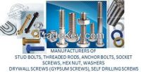 Fasteners - Drywall Screws, Self Drilling Screws, Hex Bolt, Nut, Washers, Threaded Rods, Anchor Bolts : (Stainless Steel, Carbon Steel, Alloy Steel)