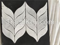 White Carrara Leaves Shape Mosaic for Interior Decoration
