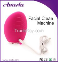 electric silicone facial brush massager cleaner