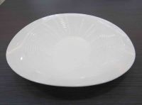 Round Dinner Plate Embossed Double Ring Rim