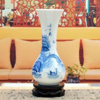 Blue and White  Porcelain Vase With Strong Contrasting Colors
