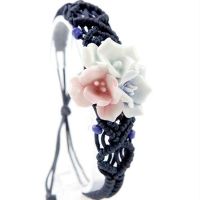 Tri-Color Flower Porcelain Bracelet