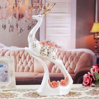 Sika Deer Porcelain Figurines for Home Decorations