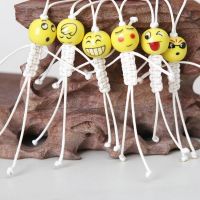Porcelain Beads Cell Phone Charms With Painted Faces With Different Emotions