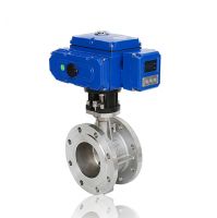 Motorized Butterfly Valve Wafer Flange Ends DC24V AC220V On-off or 4-20mA