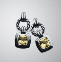 David Yurman 11mm Prasiolite Albion Earrings