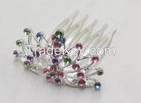 The Hair Bright Red Crystal , Two Layers Of The Peacock Tail Shape Hair Bands Wedding Jewelry Accessories Manufacturers