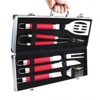 5 Piece Skidproof BBQ Grill Tool Set Red - $14.99
