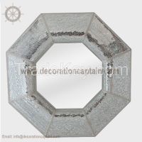 Decorative Cracked Mosaic Wall Mirror Crackle Mosaic Frame Mirror Silver Broken Glass Wall Mirror Cullet  Mirror