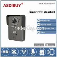 ASDIBUY Megapixel resolution full duplex two way audio wifi video door bell with smartphone remotely door unlock function