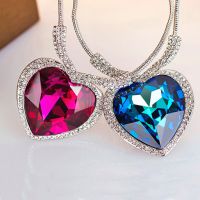 Brilliant Heart Of The Ocean Necklace &amp; Pendant : Made With Swarovski Crystal Elements IV-00102