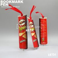 Promotional logo pringles gift bookmark pen/shape paper bookmark ballpoint pen