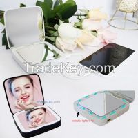 Led  Cosmetic Mirror Light Up With Power Bank Charger Pocket Mirror