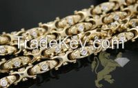 2.50CT 14K YELLOW GOLD "ROUND DIAMOND FANCY CHAIN