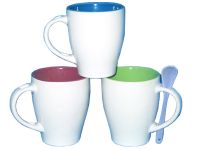 Ceramic mug,coffee mug,ceramic coffee mug with ceramic spoon