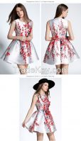 New spring and summer 2016 women's handmade plum dress summer dress te