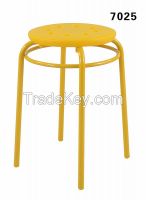 Outdoor Promotional PP Seat Steel Chair Round Chair Round Plastic Stool