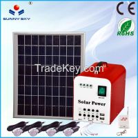 10Wmini portable solar pv system for home, solar lighting kit