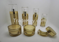 high quality elegant luxury crystal design acrylic jar and bottle for cosmetic packaging