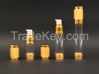 golden/silver color of airless bottle for eye cream/body care serum/personal body care lotion/cosmetic packing