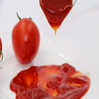 tomato sauce with glass bottle