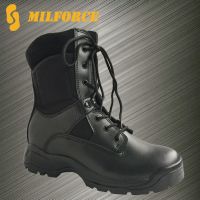 Cow Leather Black Europe Military Police Boots For Army