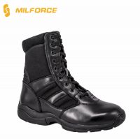 High Quality Black Genuine Leather Military Police Tactical Boot