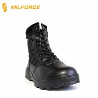 Cow Leather Black Europe Military Police Boots For Army