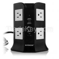 110V SAFEMORE tower power outlet in US type, with USB charge station